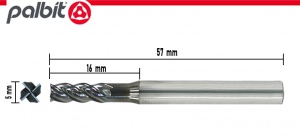 END MILL: 5.0MM CARBIDE TIAIN COATED 4 FLUTE COATED  (PALBIT)