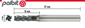 END MILL: 6.0MM CARBIDE TIAIN COATED 4 FLUTE COATED  (PALBIT)