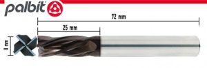 END MILL: 10.0MM CARBIDE TIAIN COATED 4 FLUTE COATED  (PALBIT)
