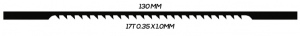 SCROLL SAW BLADE: 130MM 17T 0.35 X 1.0MM UNPINNED 144 PACK