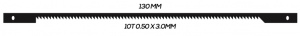 SCROLL SAW BLADE: 130MM 10T 0.50 X 3.0MM PINNED 144 PACK