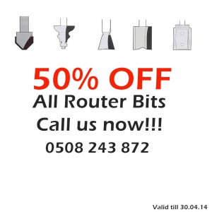50% OFF ALL ROUTER BITS & ACC