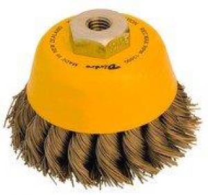 CUP WIRE BRUSH:  75MM M14 X 2.0 TWIST KNOT