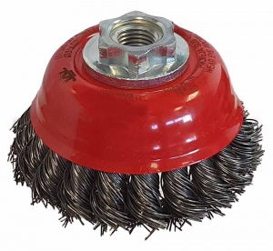 CUP WIRE BRUSH: 75MM M14 X 2.0 TWIST KNOT